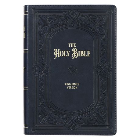 KJV Giant Print Full-Size Bible Midnight Blue Faux Leather Image