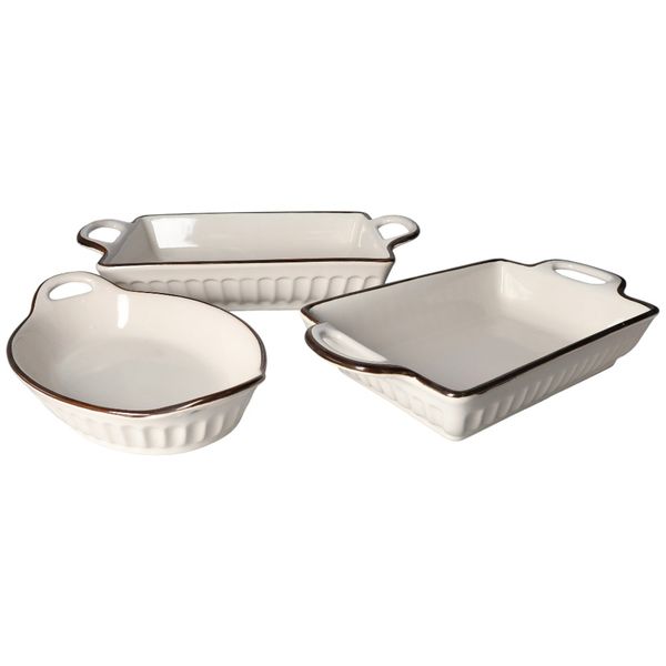 Bakeware Ceramic Casserole Set 3 Piece