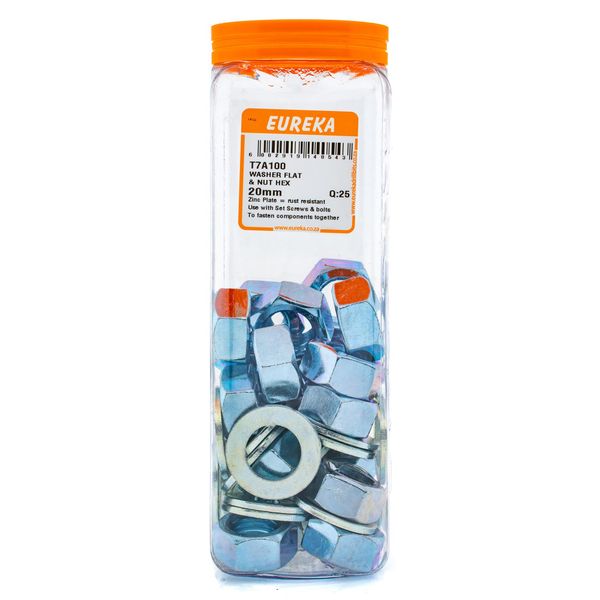 EUREKA Hex Nuts Zinc Plated 20mm Q:25 T7A100