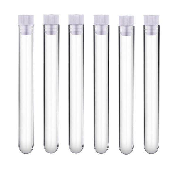 12 x 100Mm 12 Ml Plastic Tubes with Caps Candy Tubes Test Lab Tubes