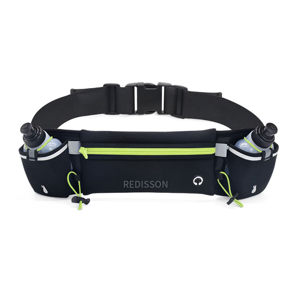Running Belt with Water Bottles, High Capacity Gym Fitness Fanny Pack