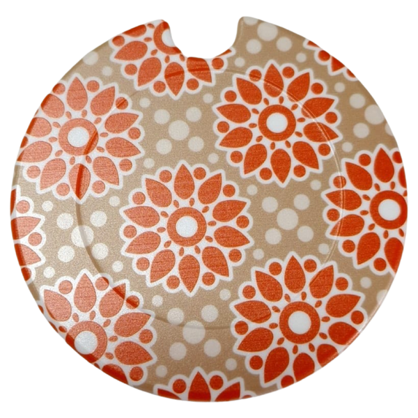 Red and White flower Licence Disk Holder