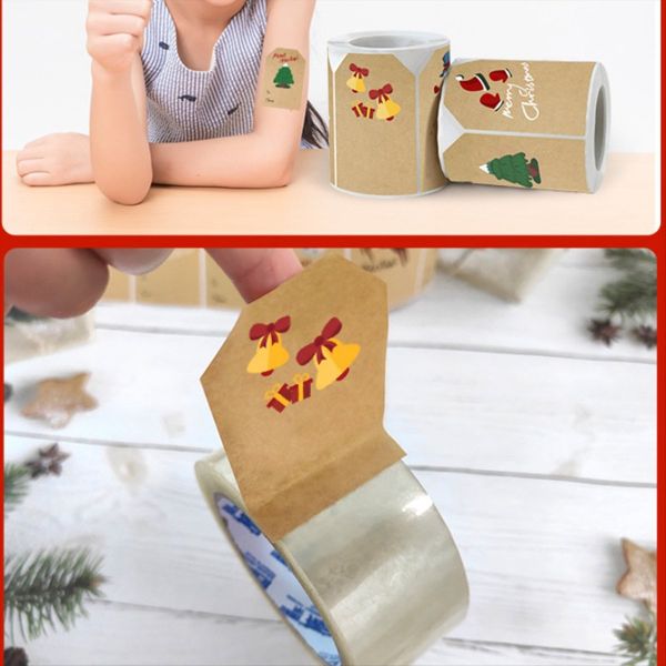 500Pcs Adhesive Xmas Label Xmas Gift Tags Decals For Festival Party