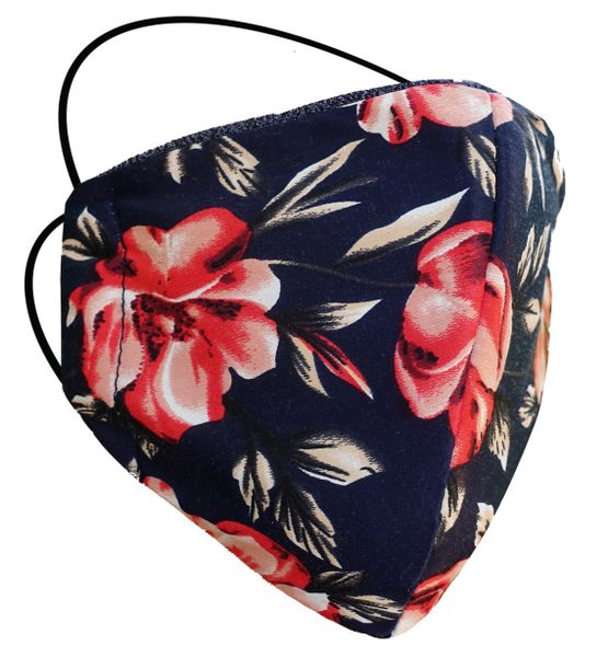 Reusable Face Mask - ROSE - Washable Triple Layer (3 ply) with Soft Inner