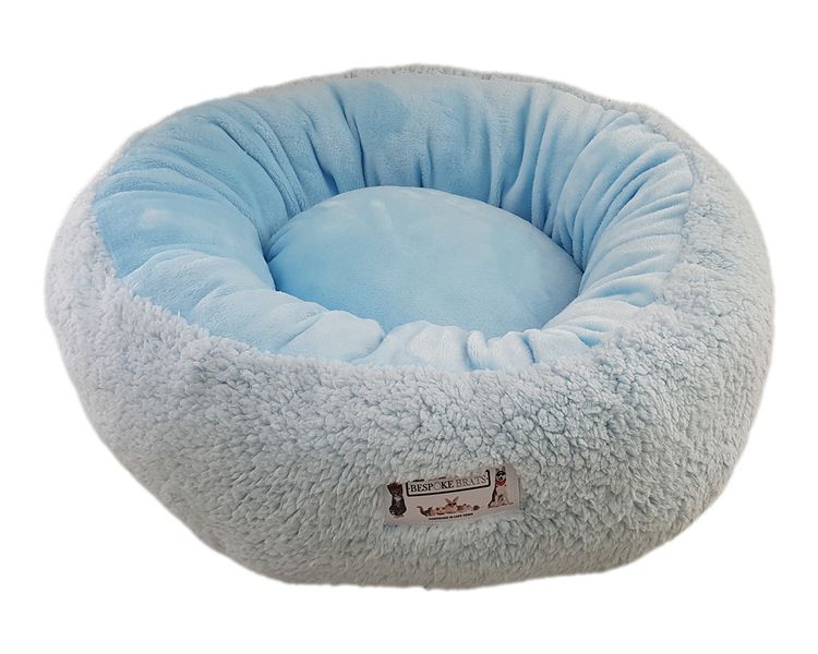 Small Pet Donut Crumple Bed - Baby Blue
