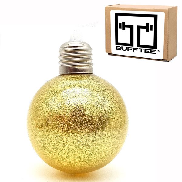 Bufftee Light Up Christmas White Glitter Bauble - Self Lit Christmas Ball