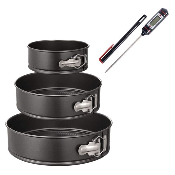 3Pieces Round Springform Cake Mould With Digital Thermometer Set