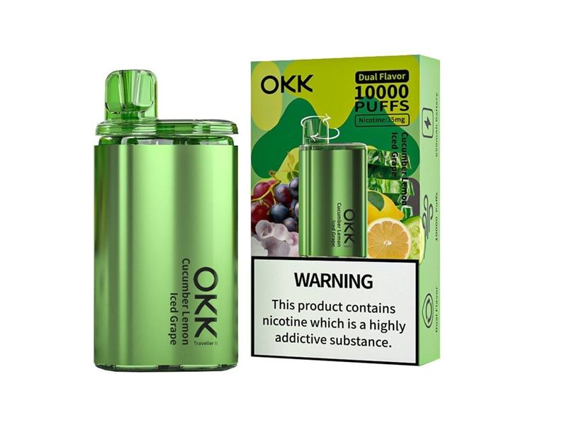 Okk Dual Flavor Cucumber Lemon+ice Grape 10000 Puffs