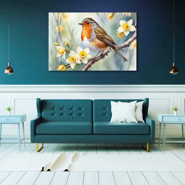 Canvas Wall Art Decor - Flower Bird Artwork