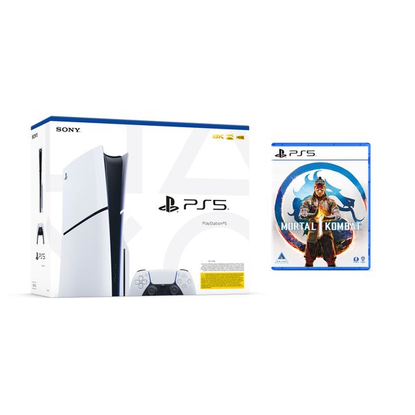 Playstation 5 Slim Console with disc drive and Mortal Kombat 1 (PS5 Slim)