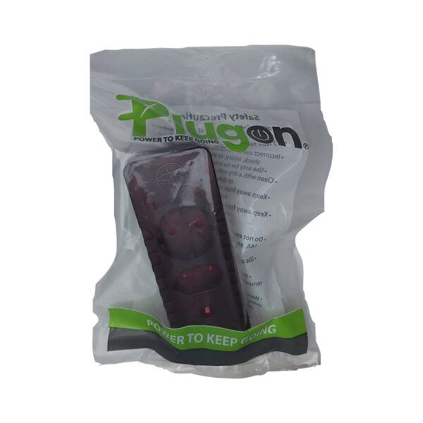 PLUGON Plug Adaptor 1 × 16A + 1 × Schuko 3 Way Surge Protect (R-21S)
