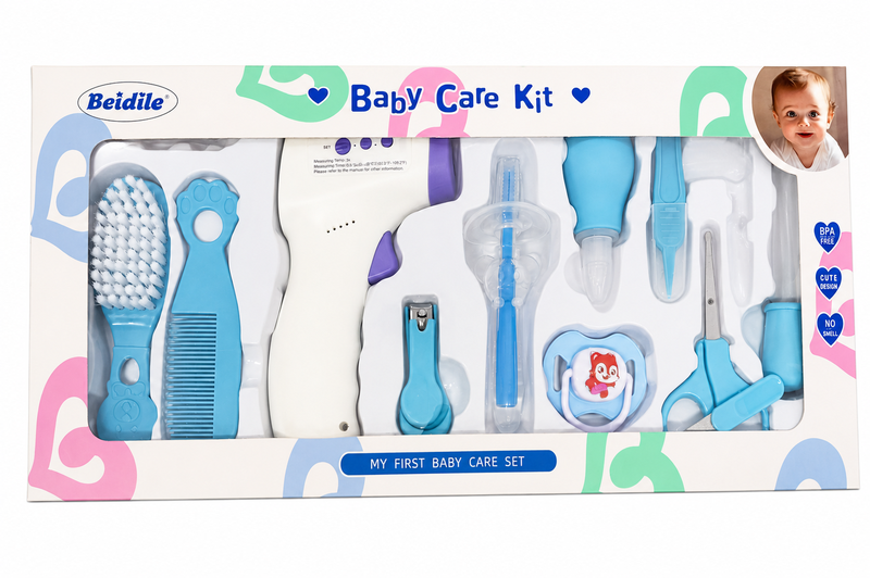 My First Baby Care Set - 10-Piece Newborn Grooming and Healthcare Kit