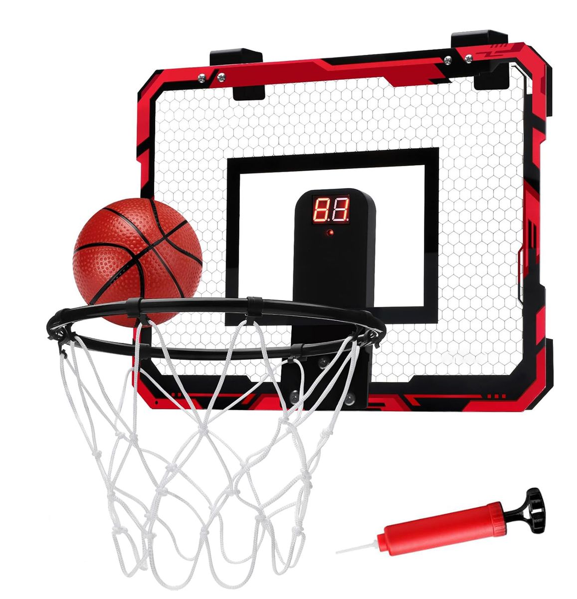 Basketball Hoop Set Electronic Scoreboard Indoor Wall Mounted Gift for Kids