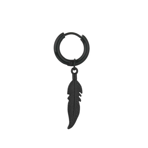 Men's Feather Drop Earring
