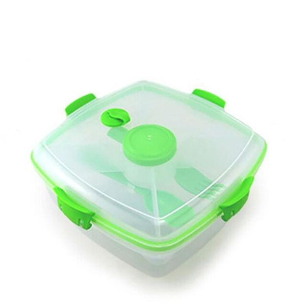 Plastic Lunch Box Food Container Portable Kitchen Cooking Organization Stu
