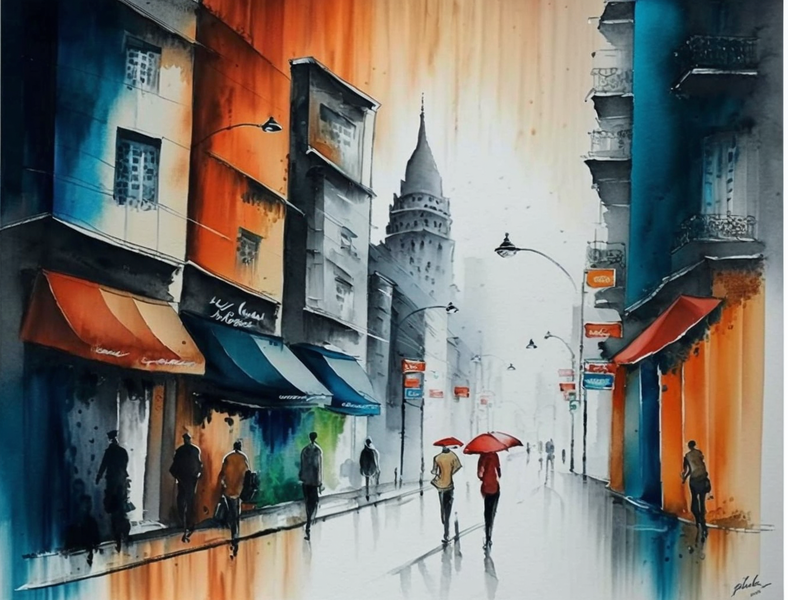 Canvas Wall Decor - Fancy Artwork Street - B1302
