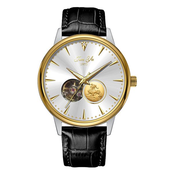 Luminous Automatic Mechanical Movement Watch Men Formal Belt Wristwatch