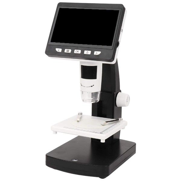 1080p Rechargeable Microscope With 1000X Magnification &amp; LED Lights - Black