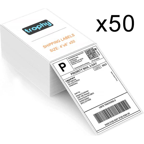 Thermal Labels 4x6 Roll for Label Printer, Waybills, (Pack of 500)