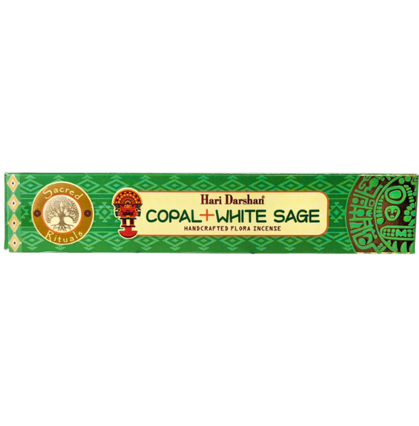Hari Darshan Copal &amp; White Sage Incense Sticks 12 Pack