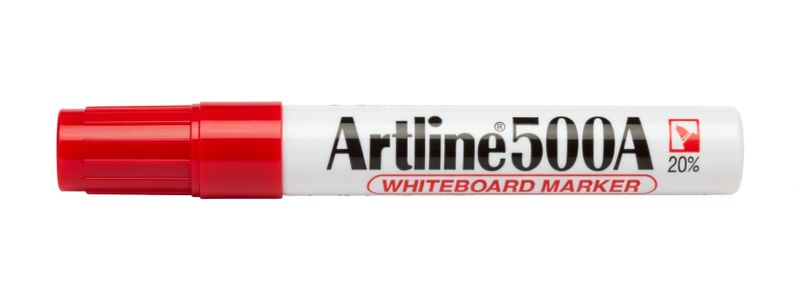 Artline - 500 Whiteboard Marker, Erasable Ink - Red x 2