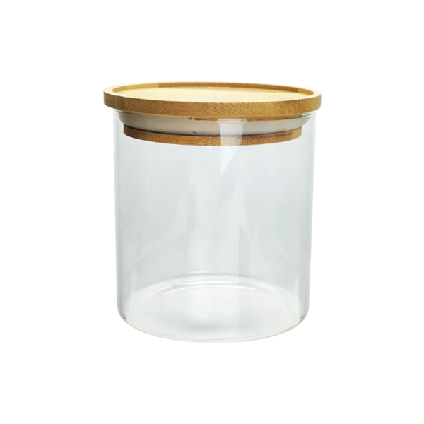Multi-Fuctional Stackable Glass Jar With Bamboo Lid - 10.4 x 10.8cm - TK-CB7123