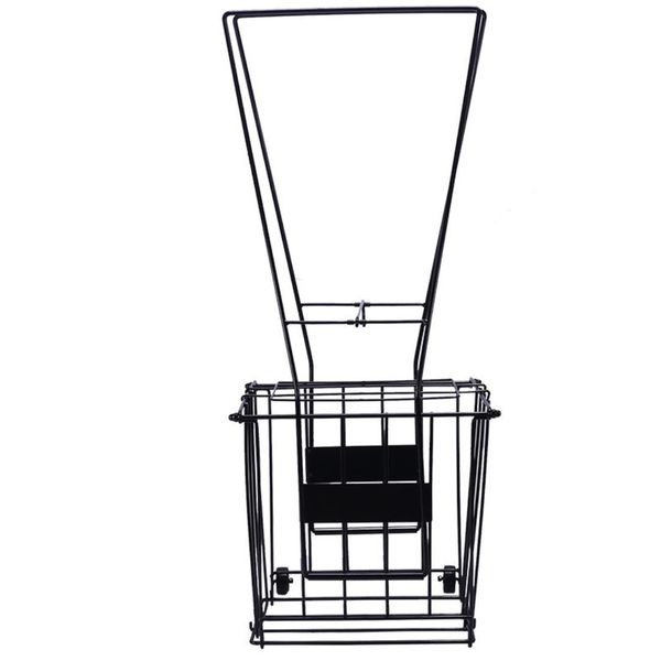 Portable Folding Metal Tennis Ball Picker with Wheels, 72-Ball Capacity