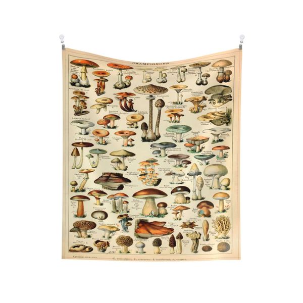 Decor Vintage Print Floral Mushroom Wall Hanging Tapestry - 150cm