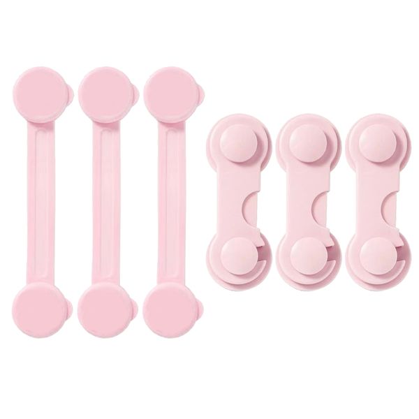 3 Long Strap Lock &amp; 3 Cabinet Door Strap Lock Cupboard Safety Lock for Baby