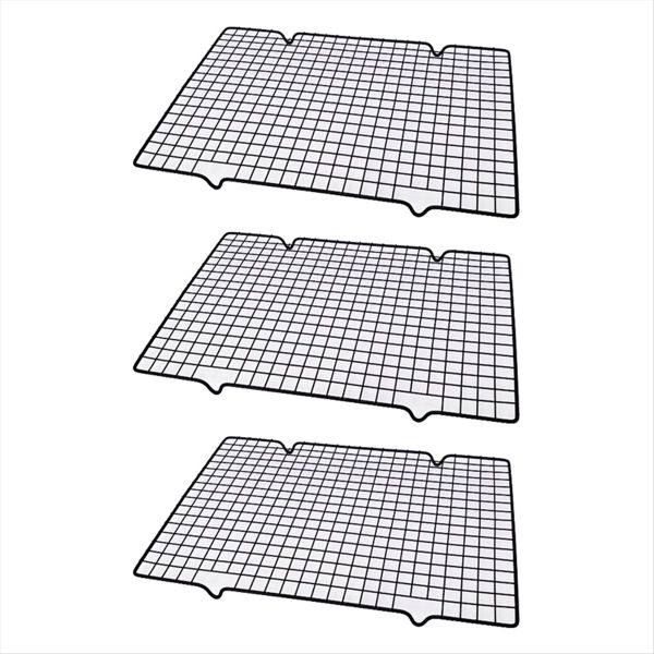 3Pcs Cake Cooling Rack, Black Carbon Steel Bread Drying Net, Baking Tool, N