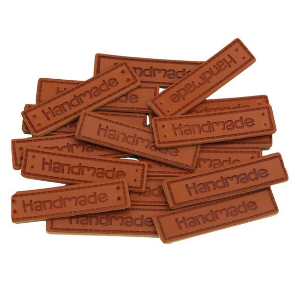 Craft 'Handmade' Leather Gifting Clothing Tag Set of 50 Jumbo Pack