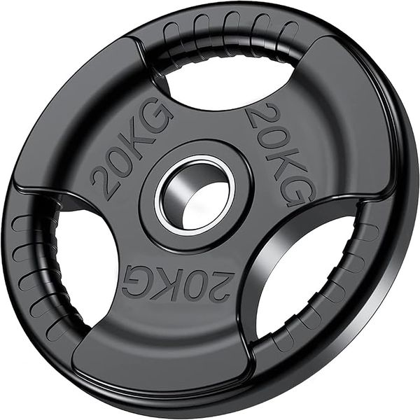 i-Fitness Olympic Rubber Tri-Grip Plate - 20kg (Single)