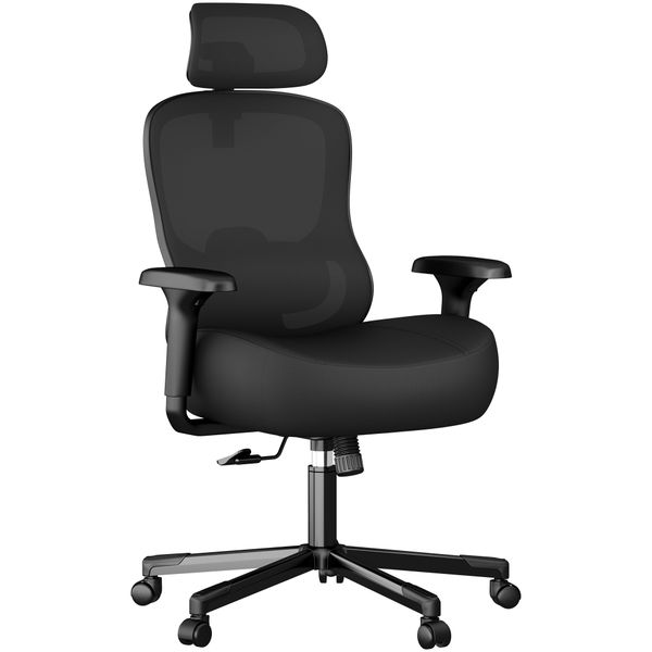 500LBS Heavy Duty Ergonomic Office Chair with Headrest Comfy Computer Chair