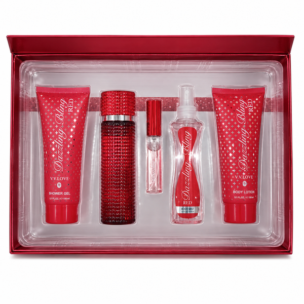Dazzling Bling Red Women's Perfume Gift Set 5pc Body Care