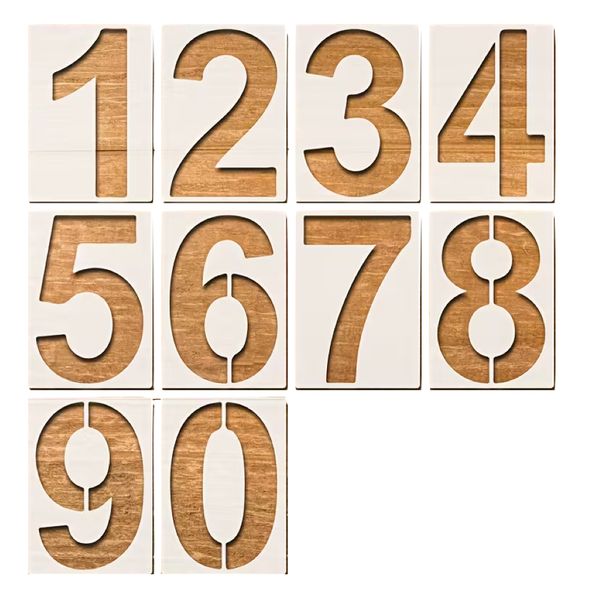 Stationery Craft Reusable Large Number Plastic Painting Stencil 10pc - 21cm