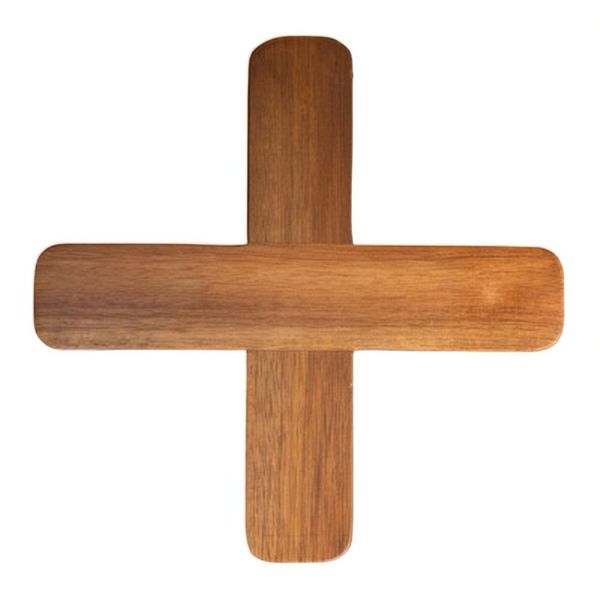 Home Classix Brown Wooden Trivet 20x20x1.2cm (W:4cm) (1 PC)