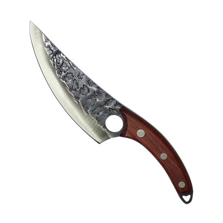 Handcrafted Curved Blade Utility Knife - Wooden Handle F24 Image