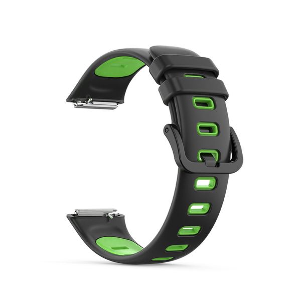 Silicone Sport Strap Compatible with Huawei Band 7-Black &amp; Green