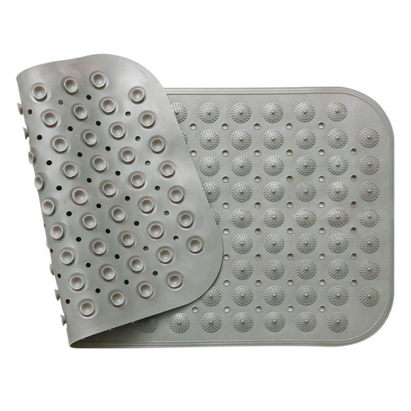 Wonder Towel Non-Slip PVC Bath / Shower Mat Polka Dot Texture Light Grey XL