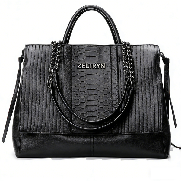 ZELTRYN Crocodile Embossed Handbag, Large-Capacity Crossbody Bag