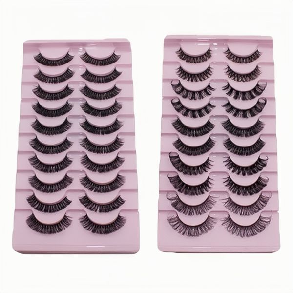 20 Pairs 3D Curly False Eyelashes, Black Extended, Reusable