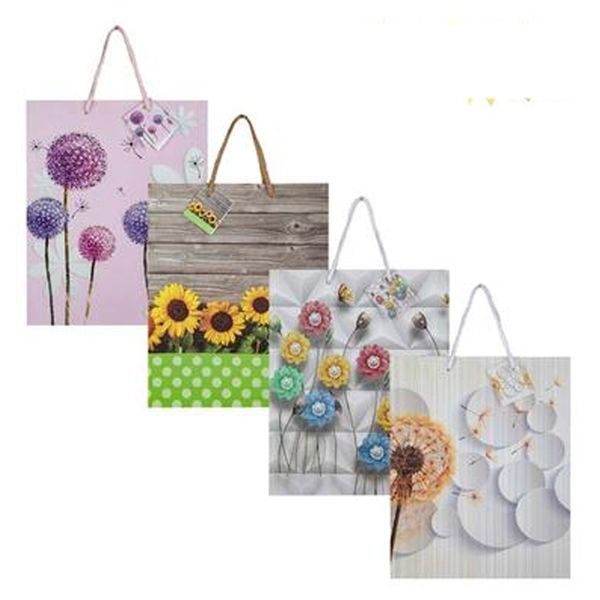 Gift Bag Large Everyday Flowers - 25cm x 32cm (4 Pack)