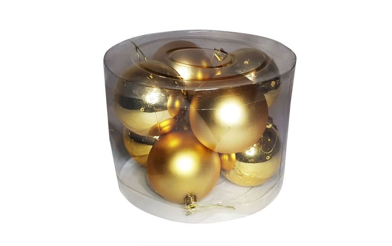 Big Christmas Tree Baubles - Christmas Balls 8 Pack - Silver Tones