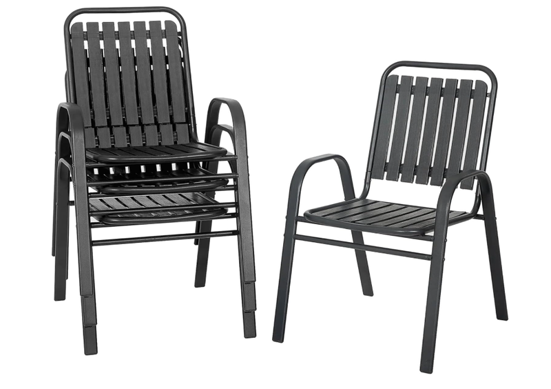 Outdoor Stackable Dining Chairs Set of 4