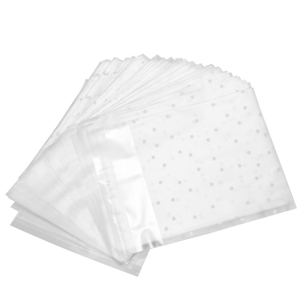 100pcs Frosted Cute Dots Plastic Pack Candy Cupcake Gift Bag 10cm