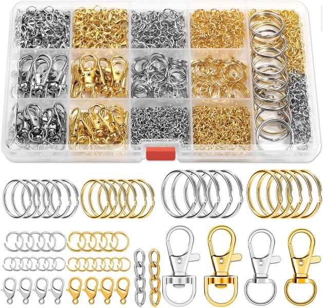 990PCS Keychain Making Kit, Keychain Craft Supplies Including Key Rings