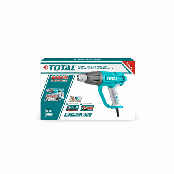 Total Heat Gun 2000W with 3 Temperature Settings and Nozzles - 2 Pack