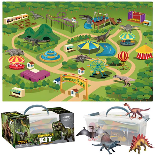 25pc Dinosaur Toys Kids Dinosaur Figure Model Toddler Boy Toy Play Mat Gift
