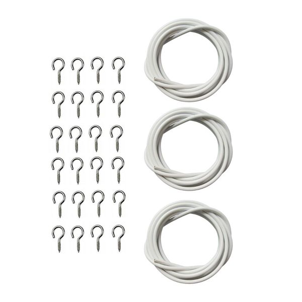 Heavy Duty 2m PVC Coated Steel Wire For Home/Office - 3pcs