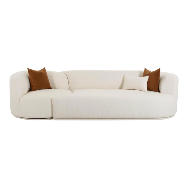 Dreamy Comfort Fibee Cream 3 Seater Sofa Couch